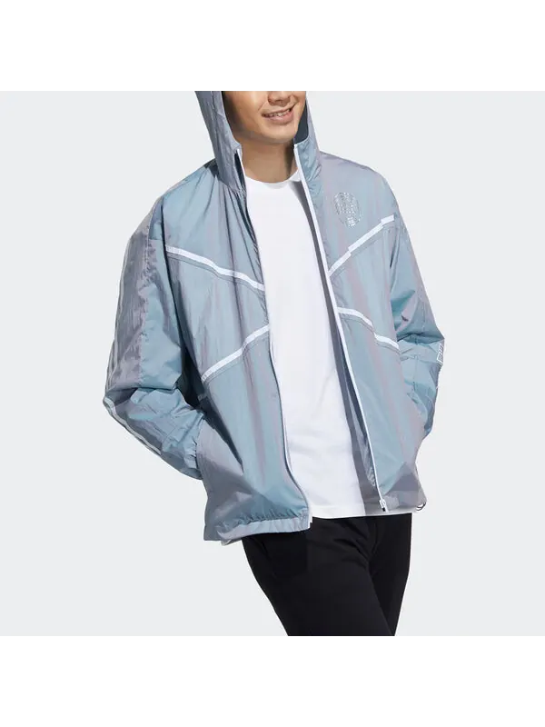 Куртка adidas neo M Hype Wb Q2 Casual Sports Hooded Jacket Blue — изображение 3 из 4, темный синий