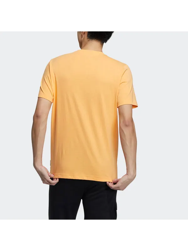 Футболка neo m smly tee 1 smiling face printing sports round neck short sleeve orange yellow Adidas — изображение 3 из 4