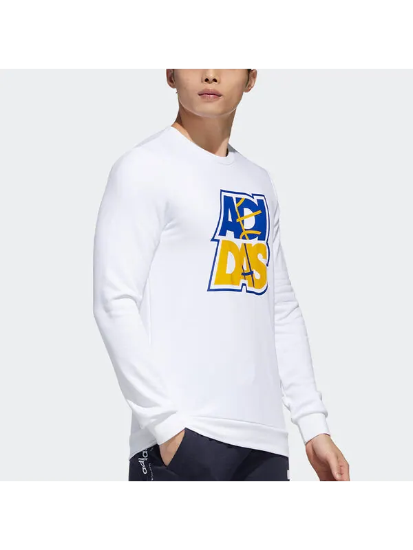 Толстовка adidas neo M FAV SW Alphabet Printing Sports Pullover White — изображение 4 из 4, белый