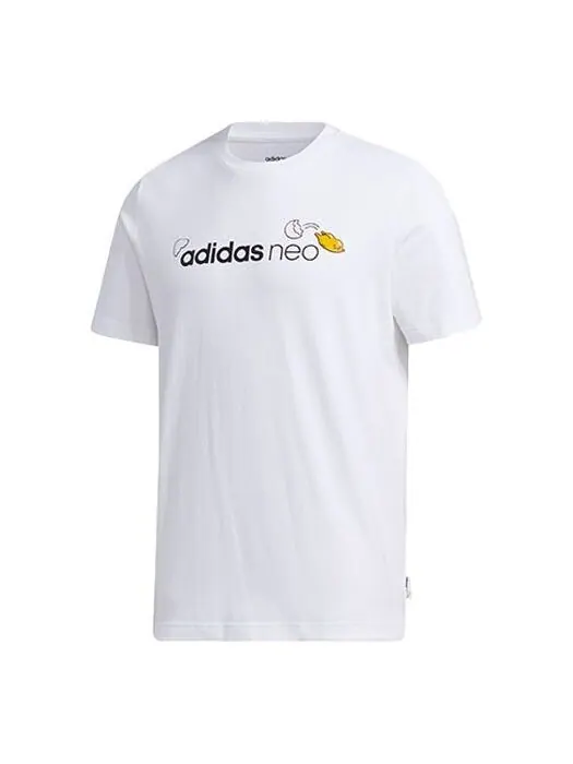 Футболка neo x yellow crossover logo printing round neck short sleeve white Adidas — изображение 1 из 4, белый