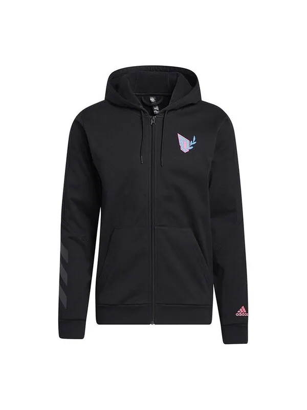 Куртка adidas Solid Color Sports Running Training Hooded Jacket Black — изображение 1 из 4, черный