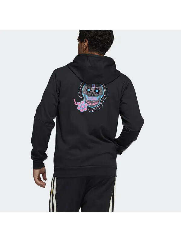 Куртка adidas Solid Color Sports Running Training Hooded Jacket Black — изображение 3 из 4, черный
