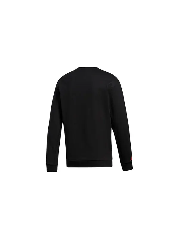 Толстовка printing round neck sports pullover black Adidas — изображение 2 из 4, черный