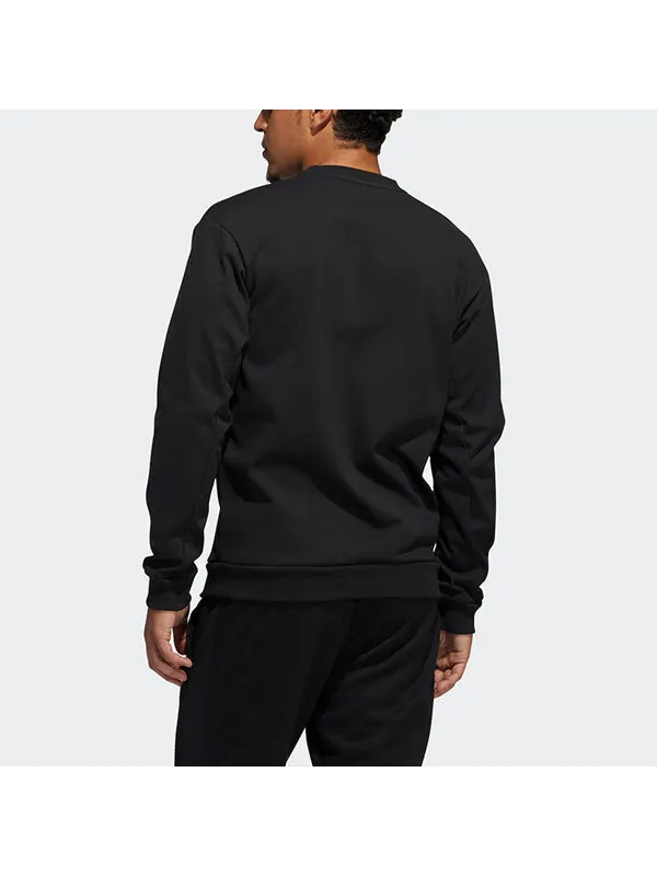 Толстовка printing round neck sports pullover black Adidas — изображение 4 из 4, черный
