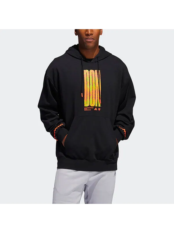 Толстовка adidas DM PO Basketball Sports Pullover Black — изображение 3 из 4, черный