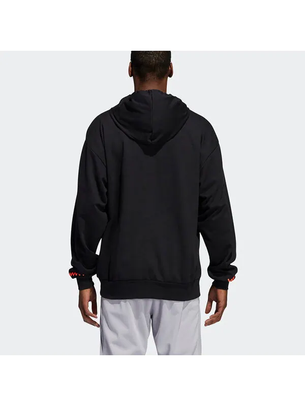 Толстовка adidas DM PO Basketball Sports Pullover Black — изображение 4 из 4, черный