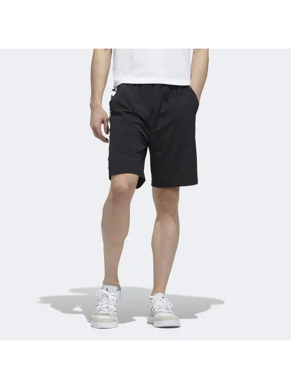 Шорты neo side большой логотип athleisure casual спортивные шорты Adidas — изображение 3 из 4, черный