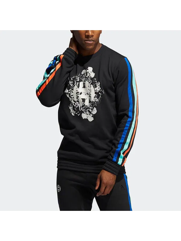 Толстовка adidas Harden Fleece Crew Sweatshirt Black — изображение 3 из 4, черный