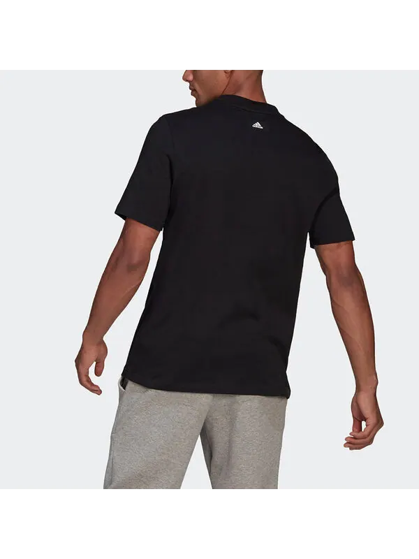 Футболка m fi tee bos a logo printing round neck sports short sleeve black Adidas — изображение 3 из 4, черный