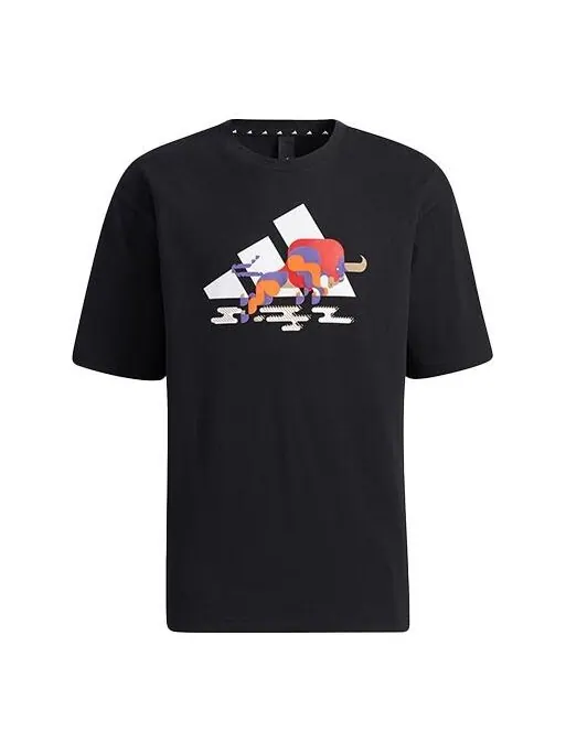 Футболка adidas CNY GFX T Subject Pattern Training Sports Short Sleeve Black — изображение 1 из 4, черный