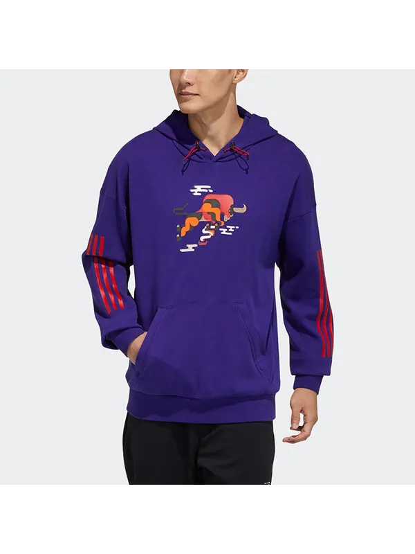 Толстовка adidas Series Cny Gfx Hs Printing Sports Purple — изображение 2 из 4, фиолетовый