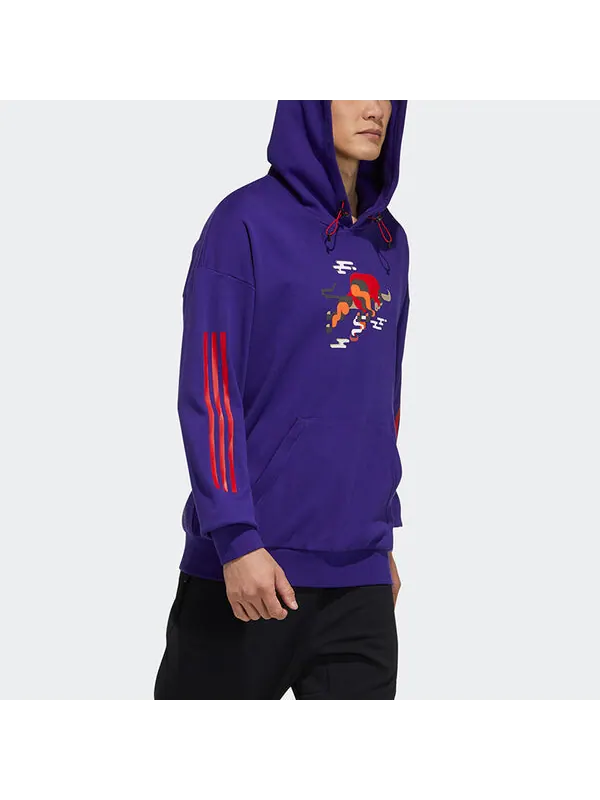 Толстовка adidas Series Cny Gfx Hs Printing Sports Purple — изображение 4 из 4, фиолетовый
