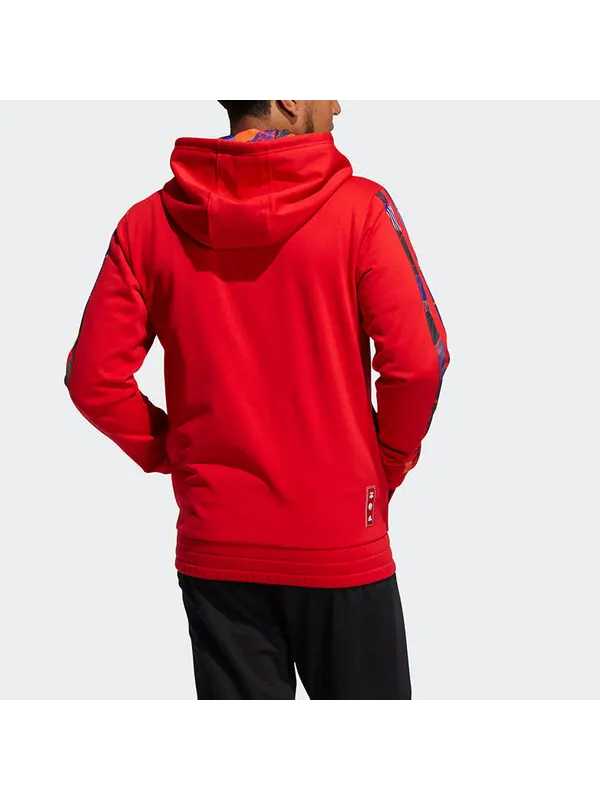 Куртка adidas Mic Rose Full-Zip Hooded Sweatshirt Red — изображение 3 из 4, светлый красный