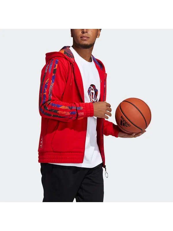 Куртка adidas Mic Rose Full-Zip Hooded Sweatshirt Red — изображение 4 из 4, светлый красный