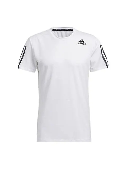 Футболка aero3s tee pb casual running sports short sleeve white Adidas — изображение 1 из 3, белый