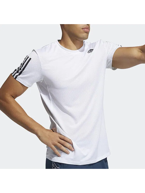 Футболка aero3s tee pb casual running sports short sleeve white Adidas — изображение 2 из 3, белый