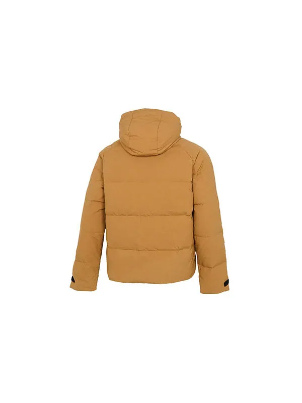 Пуховик Men's adidas Big Baffle Jkt Casual Sports Zipper Cardigan Hooded Down Jacket Turmeric — изображение 2 из 4, желтый