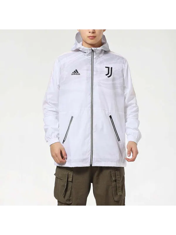 Куртка adidas Juventus Soccer/Football Sports Hooded Jacket White — изображение 3 из 4, белый
