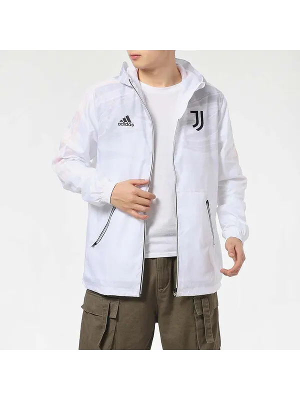 Куртка adidas Juventus Soccer/Football Sports Hooded Jacket White — изображение 4 из 4, белый