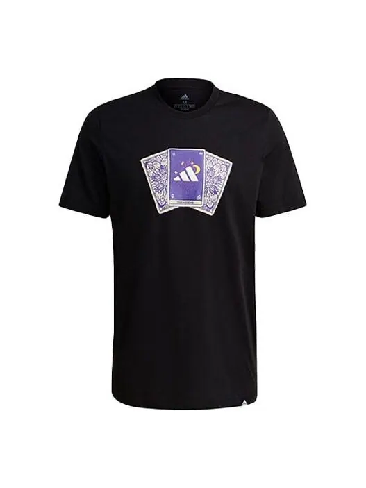 Футболка tarot bos m печать спортивные круглый вырез короткий рукав Adidas — изображение 1 из 4, черный