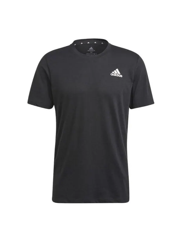 Футболка adidas Solid Color Logo Round Neck Pullover Short Sleeve Black — изображение 1 из 4, мульти