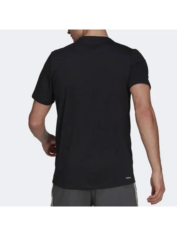 Футболка adidas Solid Color Logo Round Neck Pullover Short Sleeve Black — изображение 3 из 4, мульти
