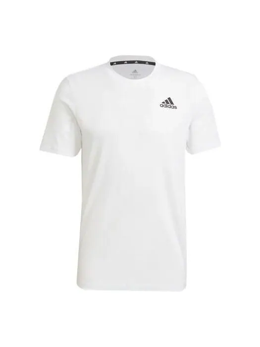 Футболка adidas Solid Color logo Sports Short Sleeve White — изображение 1 из 4, мульти