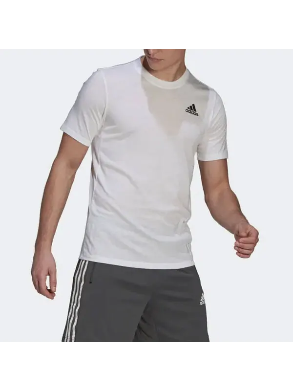 Футболка adidas Solid Color logo Sports Short Sleeve White — изображение 4 из 4, мульти