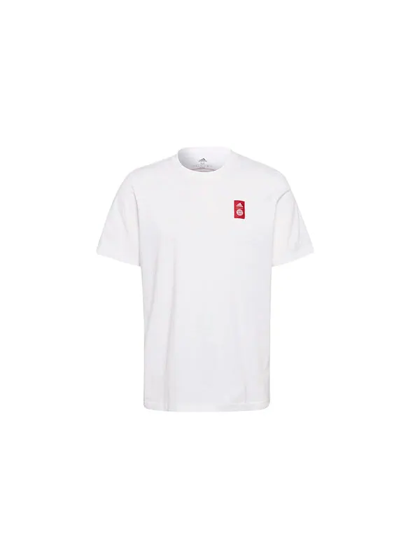Футболка fcb str tee alphabet printing soccer/football sports short sleeve white Adidas — изображение 2 из 4, белый