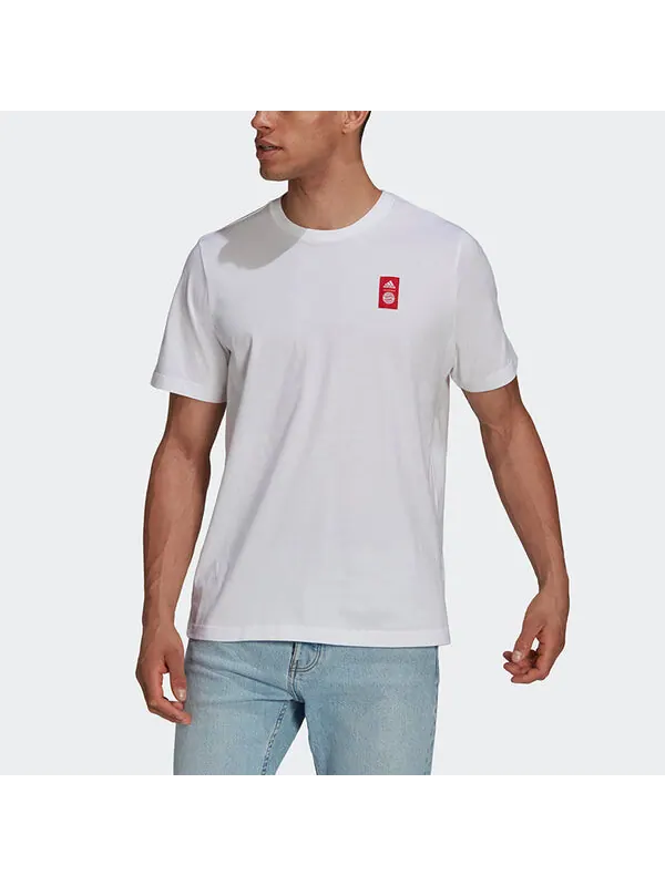 Футболка fcb str tee alphabet printing soccer/football sports short sleeve white Adidas — изображение 4 из 4, белый