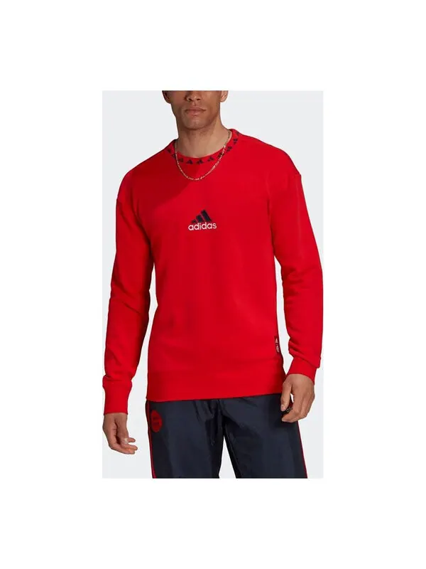 Толстовка adidas Fcb Icon Cr Swt Logo Bayern Munich Pattern Soccer/Football Sports Red — изображение 1 из 3, красный