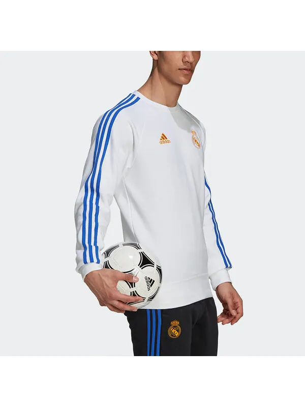 Толстовка Men's adidas Real Real Madrid Soccer/Football Training Sports Round Neck Pullover White — изображение 4 из 4