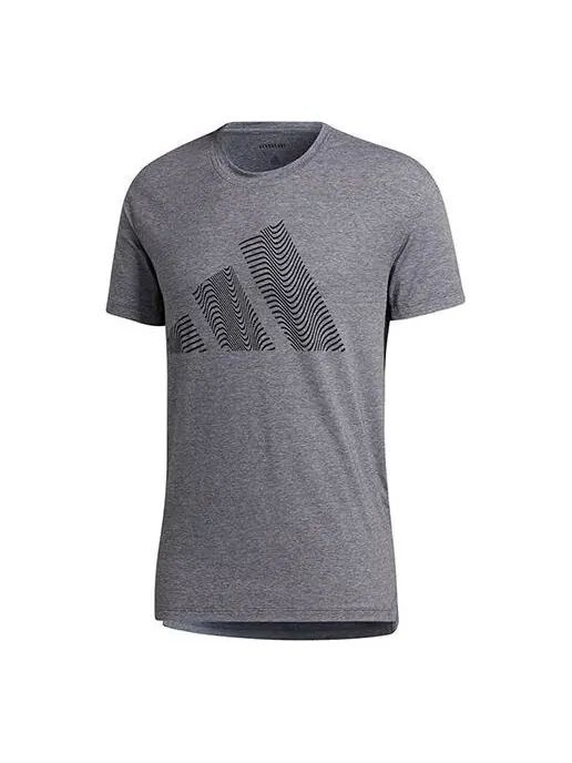 Футболка three-bar tee logo printing short sleeve black Adidas — изображение 1 из 4, черный