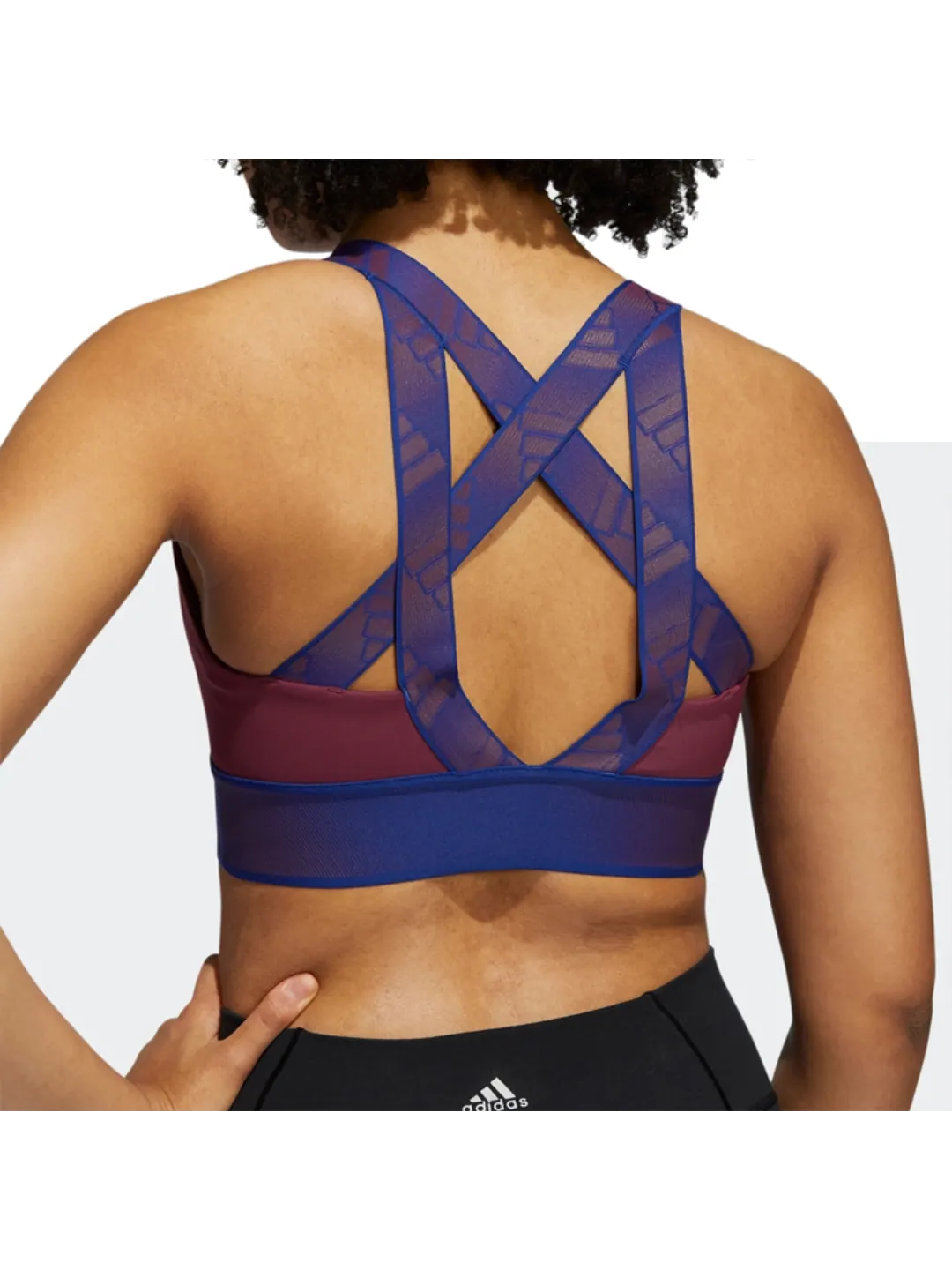 (WMNS) Спортивный бюстгальтер Adidas Believe This средней поддержки — изображение 3 из 3, синий