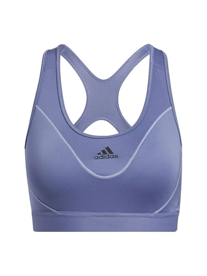 Бюстгальтер (WMNS) adidas Believe This Medium-Support Reflective Bra 'Purple' — изображение 1 из 3, фиолетовый