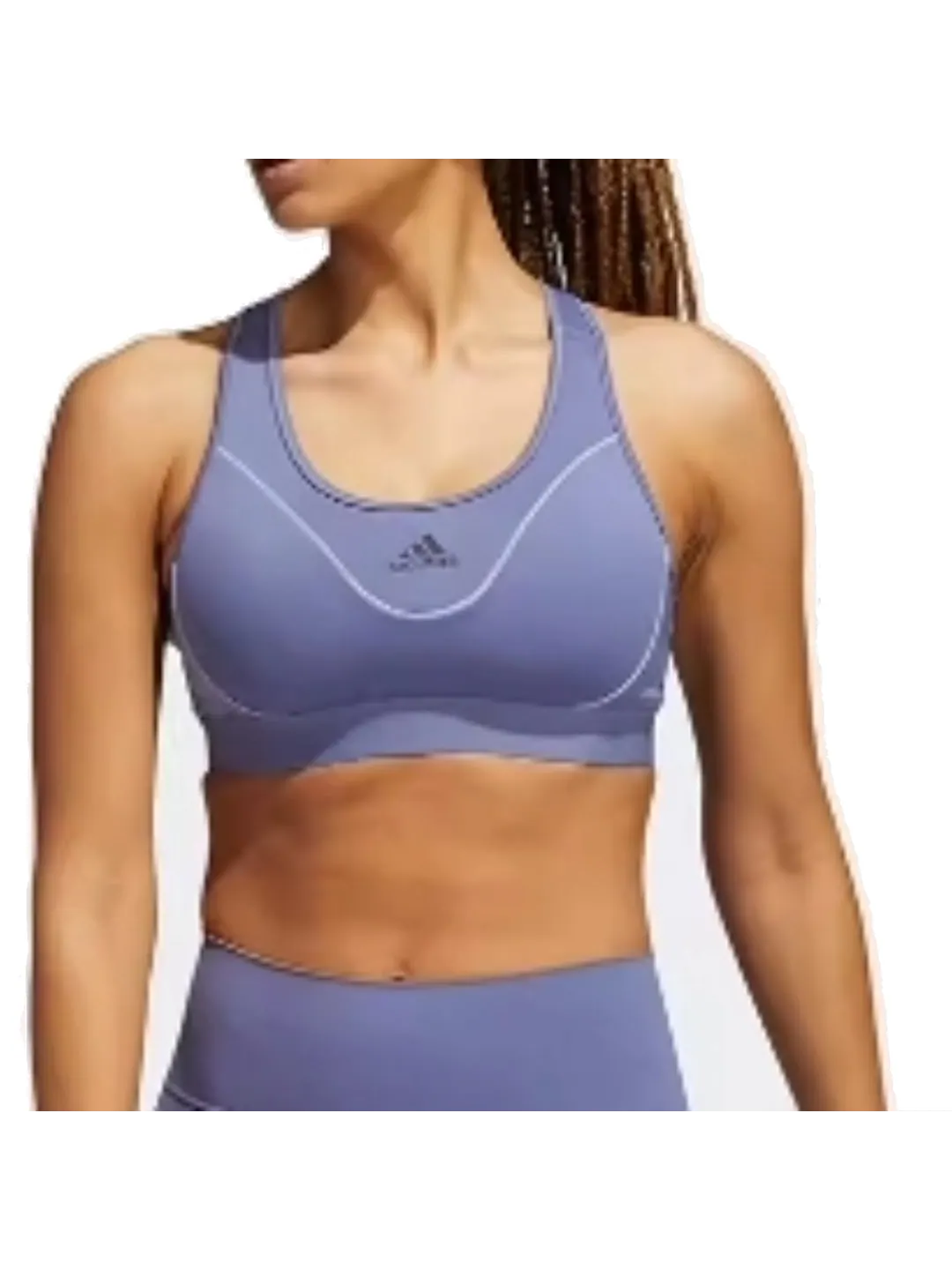 Бюстгальтер (WMNS) adidas Believe This Medium-Support Reflective Bra 'Purple' — изображение 2 из 3, фиолетовый