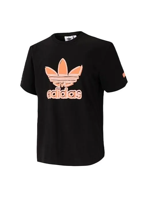 Футболка originals casual sports round neck short sleeve black Adidas — изображение 1 из 2, черный