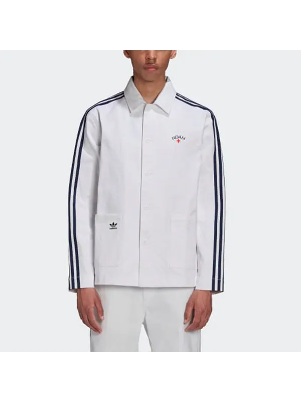 Куртка adidas originals x NOAH Crossover Logo Stripe Jacket White — изображение 3 из 4, белый