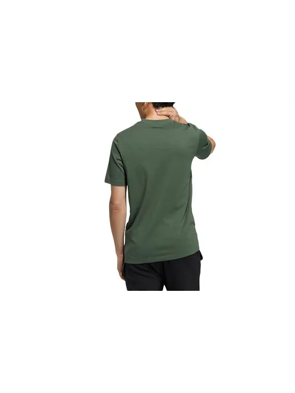 Футболка neo m ssfv5 tee3 printing sports round neck short sleeve green Adidas — изображение 2 из 3, зеленый