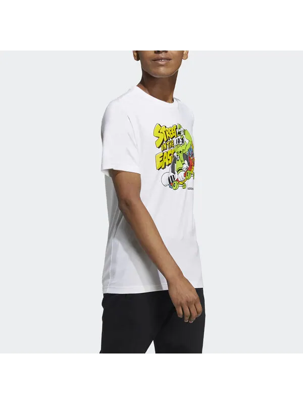 Футболка neo m freye tee 1 мультяшный принт спортивный короткий рукав Adidas — изображение 4 из 4, белый