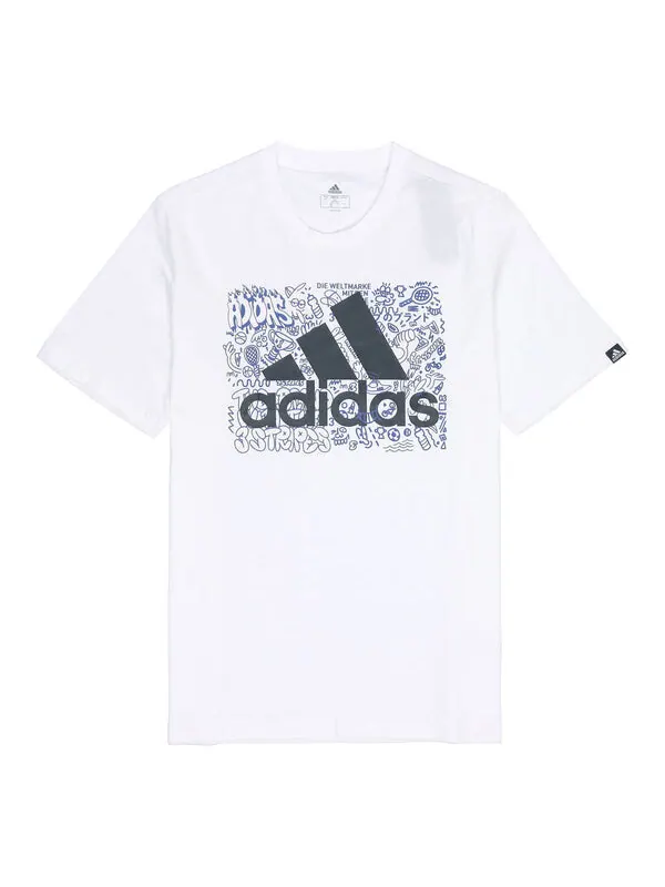 Футболка m ddlbmb l t graffiti printing logo sports short sleeve white Adidas — изображение 1 из 4, белый