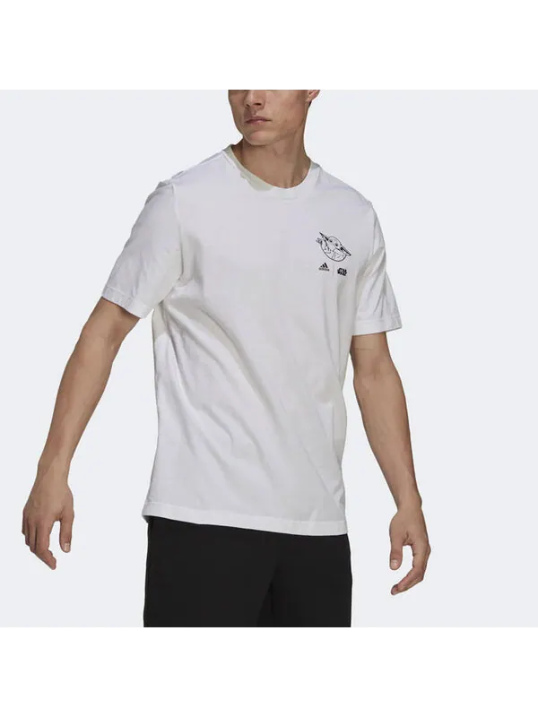 Футболка Men's adidas x Star War Crossover Back Print Athleisure Casual Sports Short Sleeve White — изображение 2 из 4