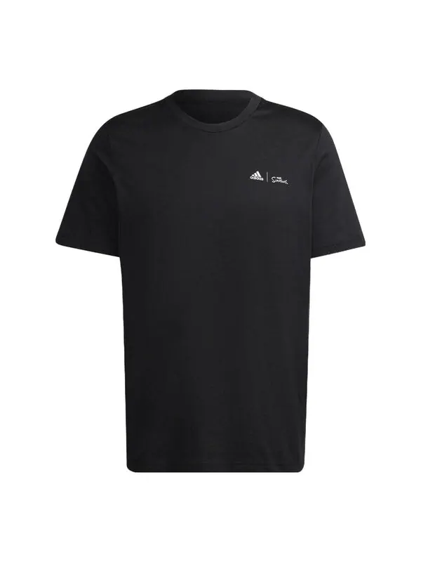 Футболка Men's adidas Cartoon Skateboard Juvenile Logo Printing Round Neck Short Sleeve Black — изображение 1 из 4, мульти
