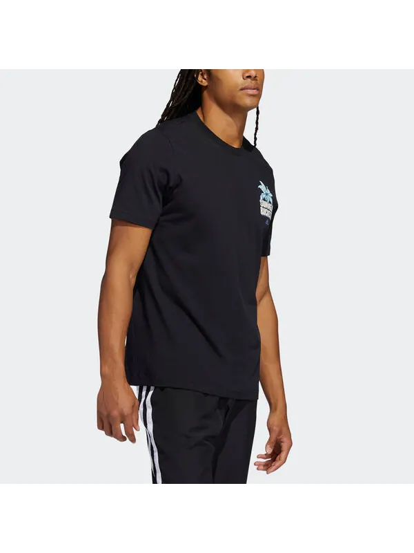 Футболка summer bck printing basketball sports short sleeve black Adidas — изображение 4 из 4, черный