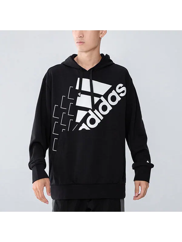 Толстовка Men's adidas Large Logo Sports Pullover Black — изображение 3 из 4, черный