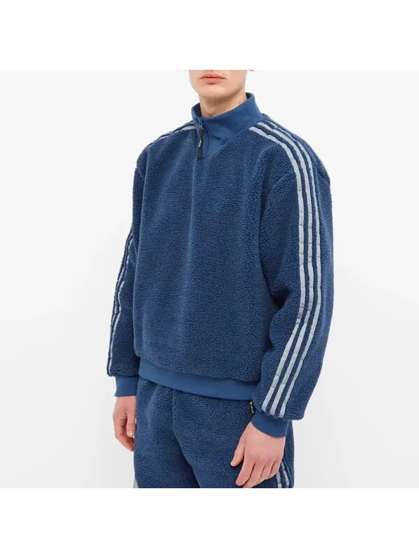 Толстовка Men's adidas originals x Blondey Crossover Casual Sports Stripe Stand Collar Pullover — изображение 4 из 4, мульти