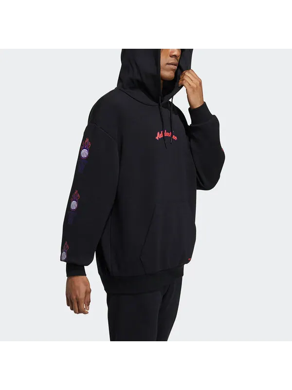 Толстовка adidas neo M Ssfv2 Basketball Printing Sports Pullover Black — изображение 4 из 4, черный