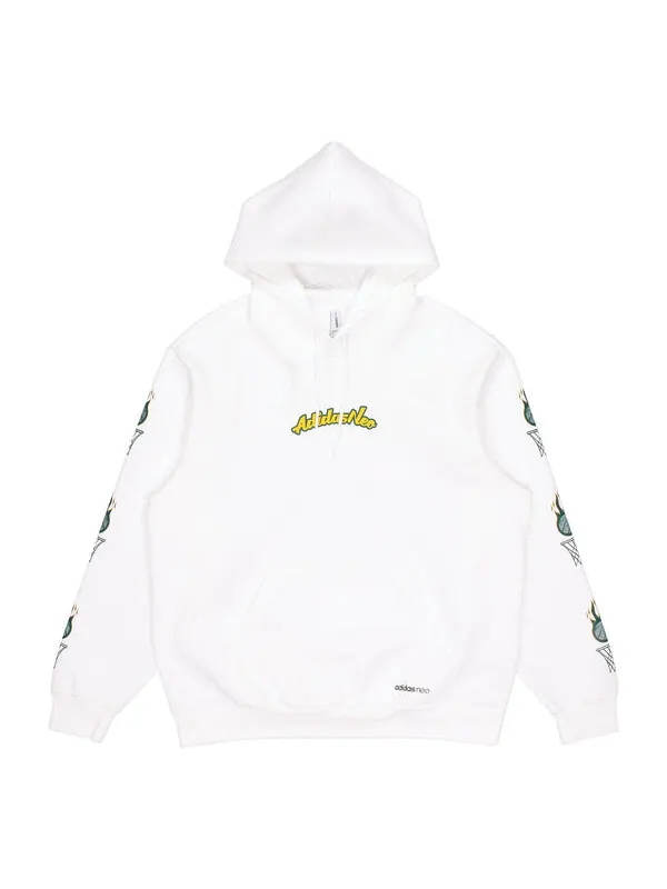 Толстовка adidas neo Basketball Printing Loose Sports White — изображение 1 из 4, белый