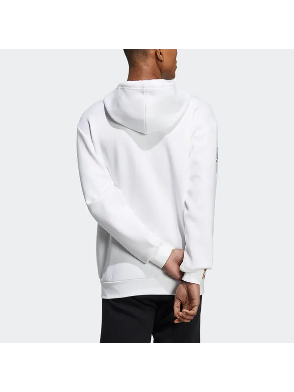 Толстовка adidas neo Basketball Printing Loose Sports White — изображение 4 из 4, белый