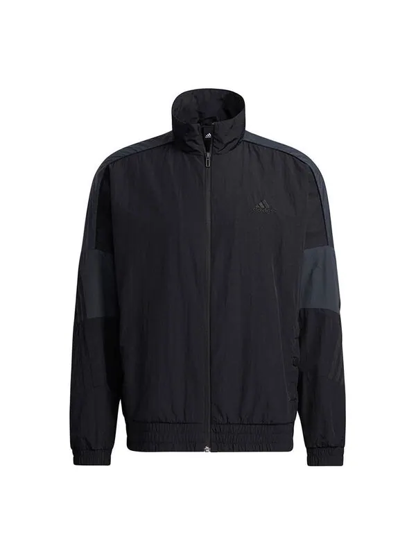 Куртка adidas M Si Wov Jkt Logo Alphabet Stand Collar Jacket Black — изображение 1 из 4, черный